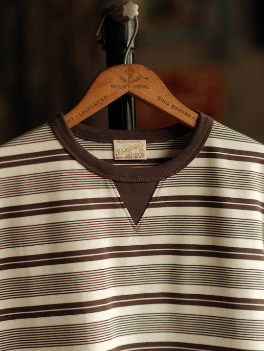 Striped Sports T-shirt-Charcoal Grey