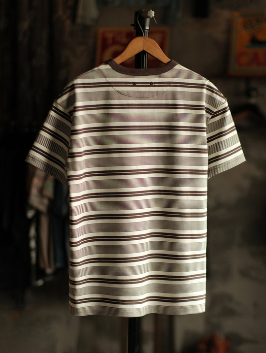 Striped Sports T-shirt-Charcoal Grey