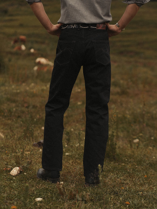 22.4OZ Carbonized Black Swordsman Straight-Leg jeans