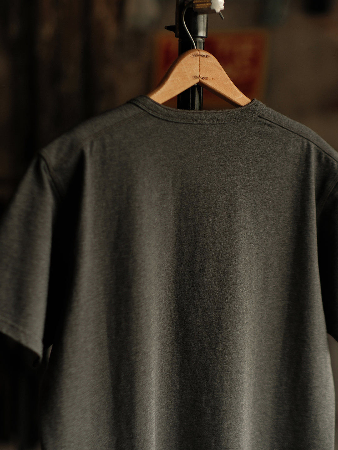 240-gram Flecked Grey Henley shirt