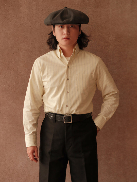 Riviera One-Piece Collar Striped Jacquard shirt