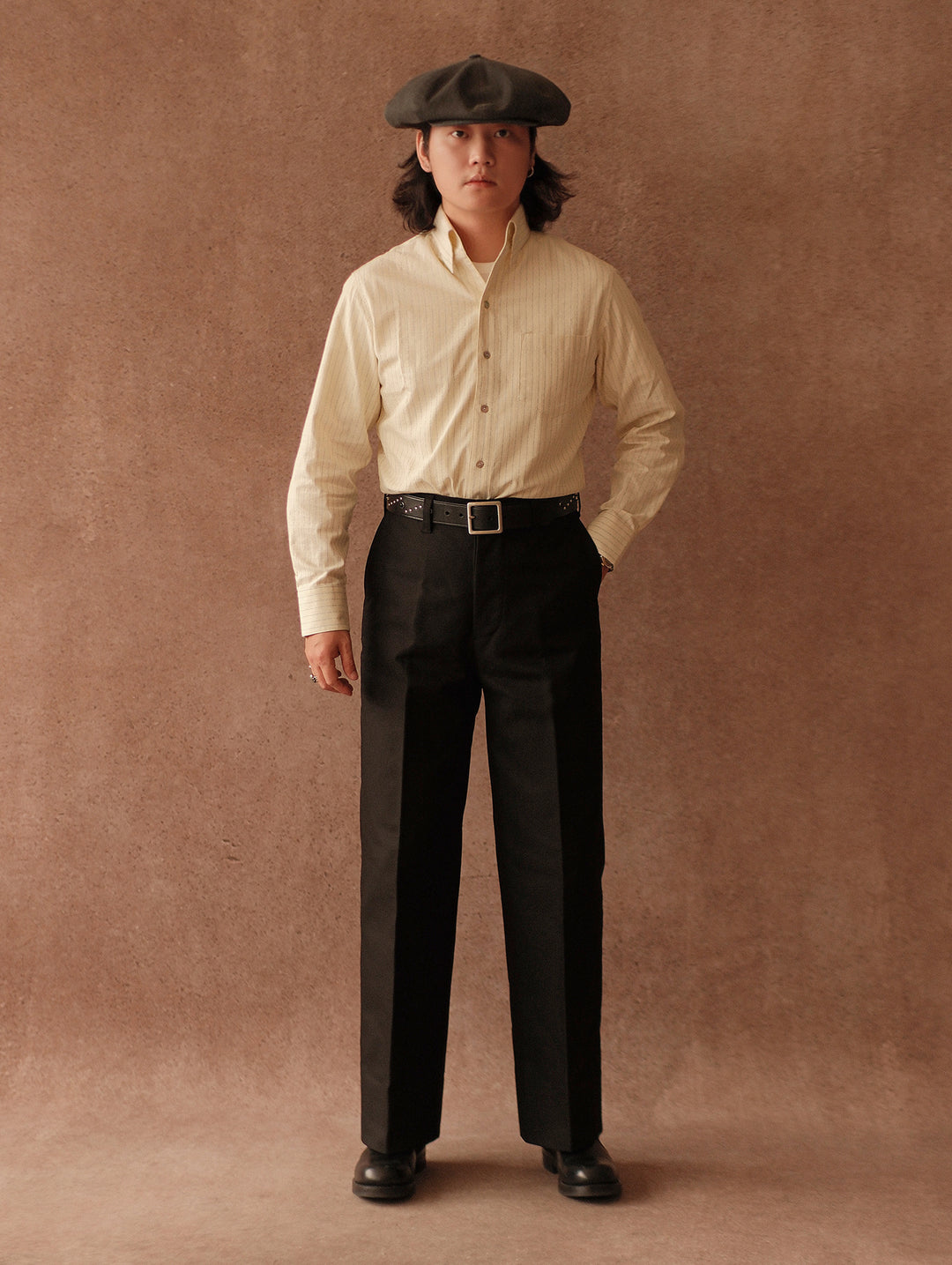 Riviera One-Piece Collar Striped Jacquard shirt