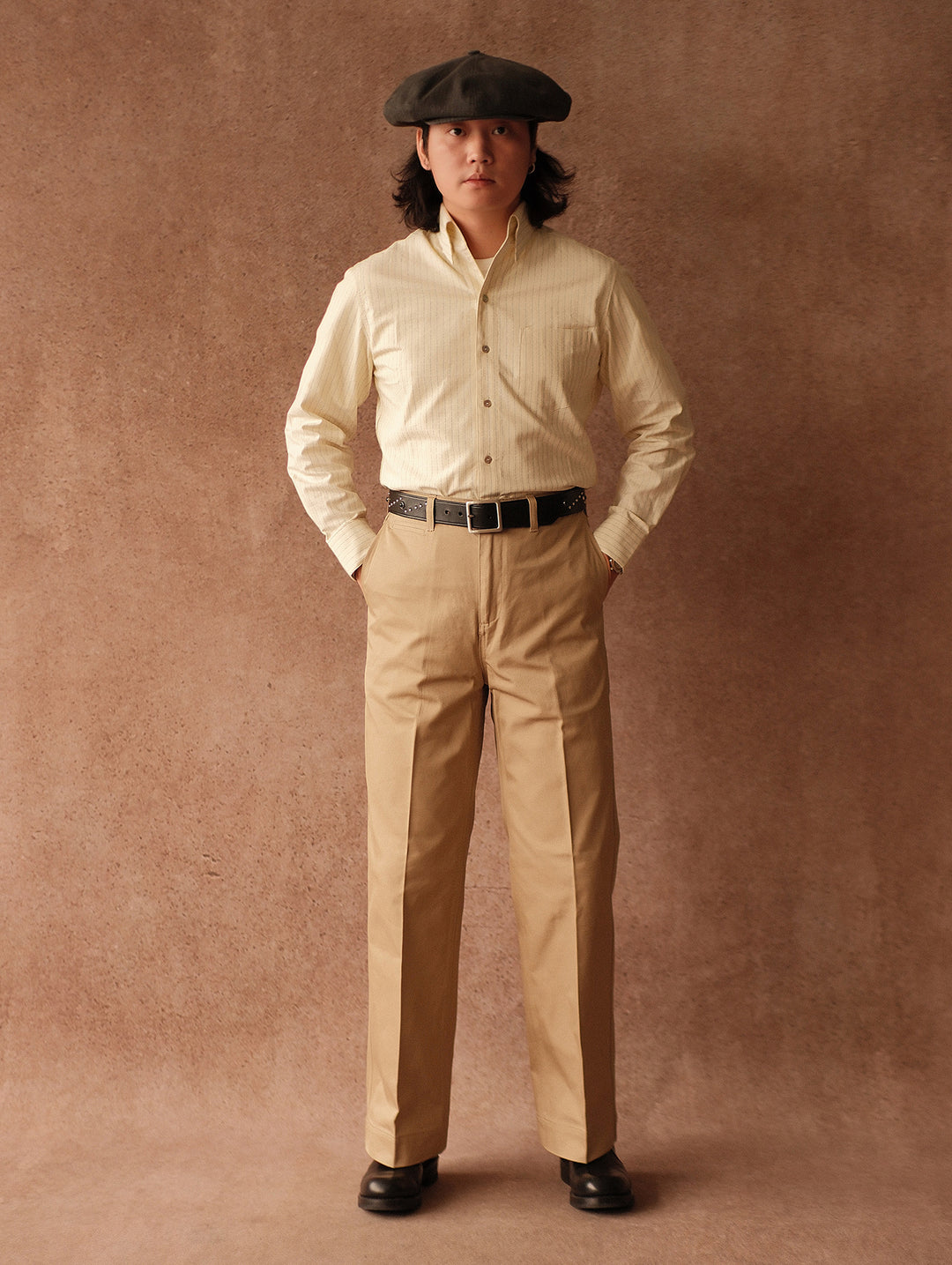 Riviera One-Piece Collar Striped Jacquard shirt