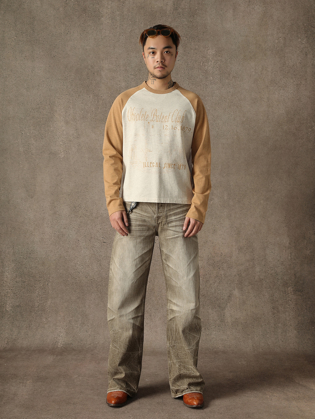 “Expired Patent Club” Raglan Sleeve T-shirt