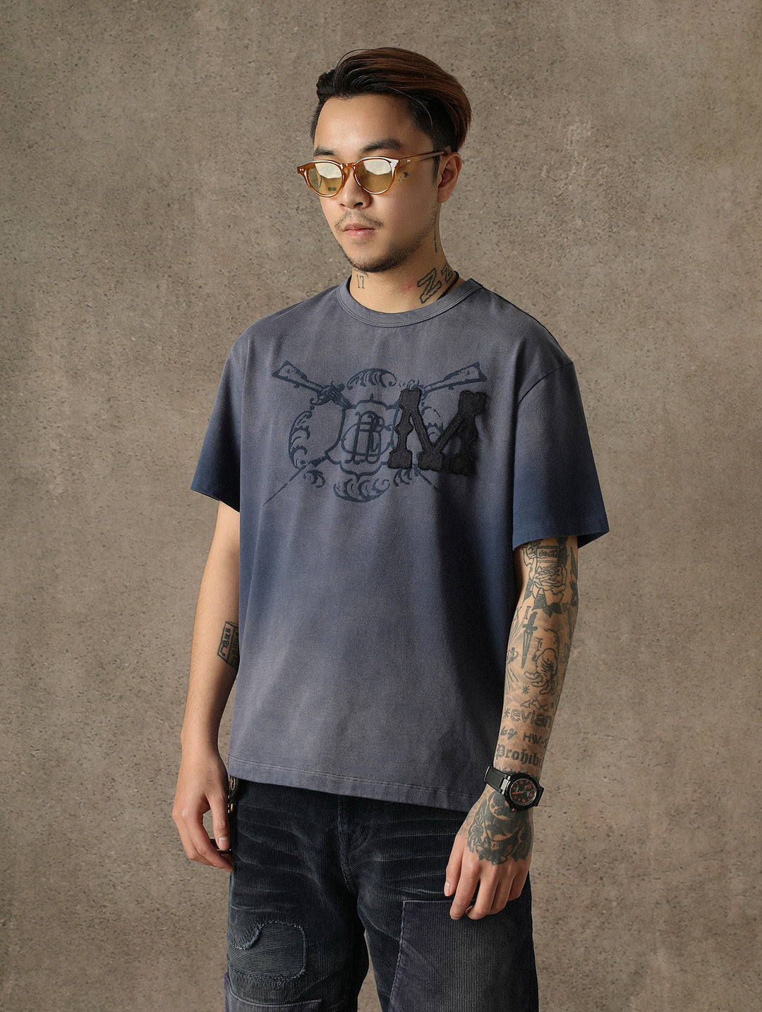 Sun-Faded Aged Patchwork T-shirt