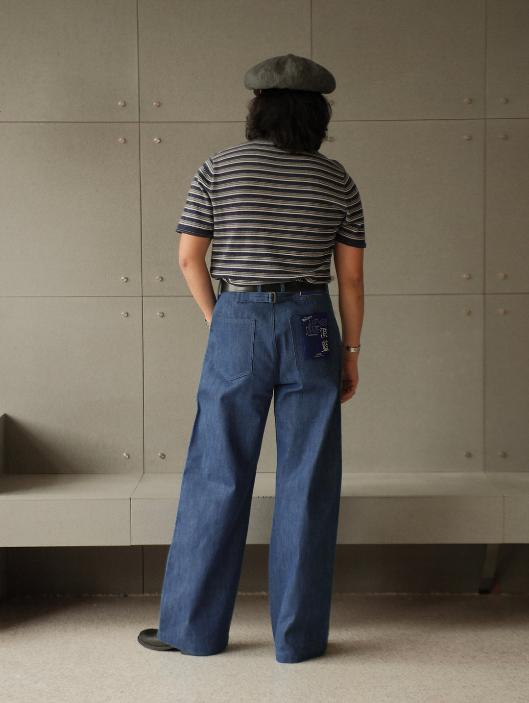 Claessen™ Blue "Planetary Tears Blue" French Work Style Wide-Leg jeans