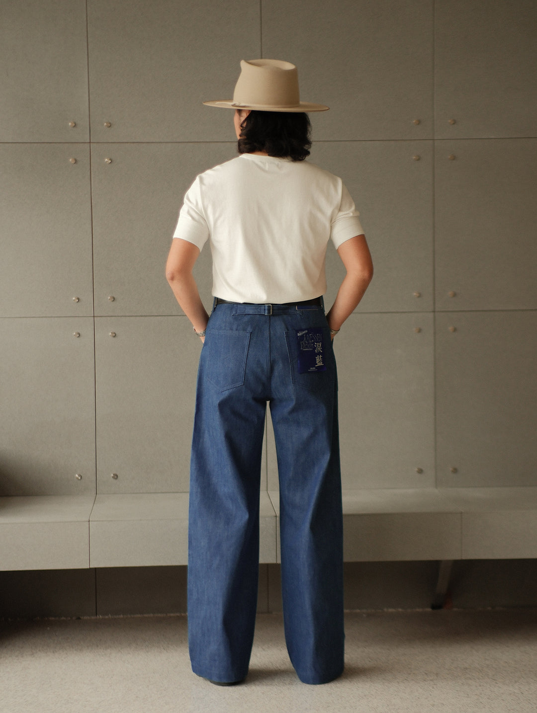 Claessen™ Blue "Planetary Tears Blue" French Work Style Wide-Leg jeans