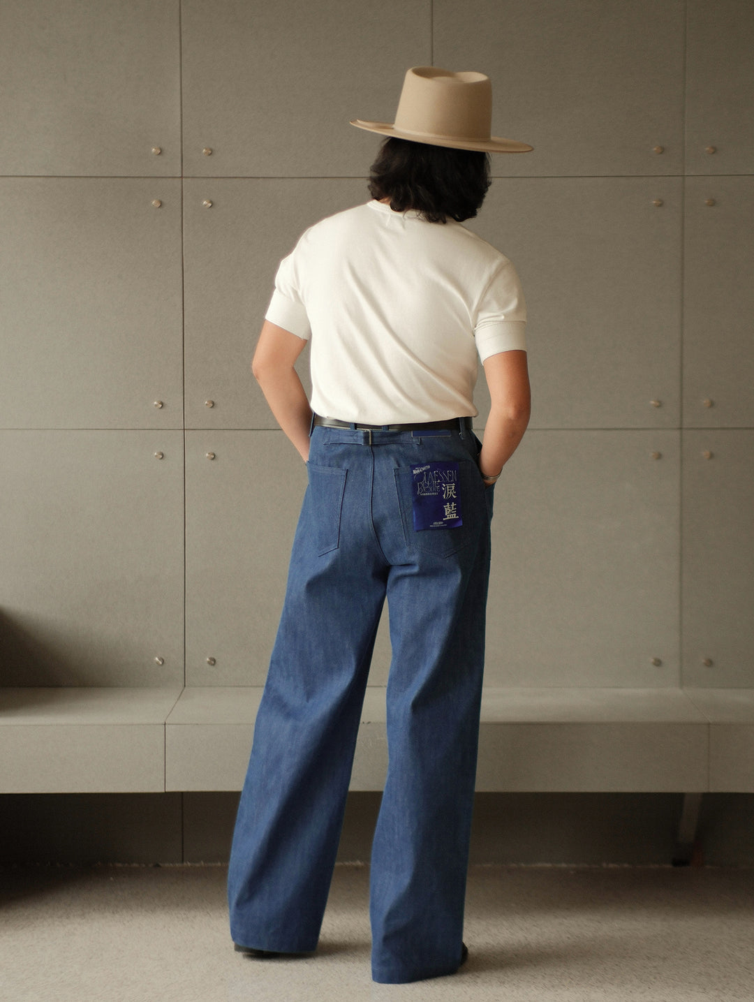 Claessen™ Blue "Planetary Tears Blue" French Work Style Wide-Leg jeans