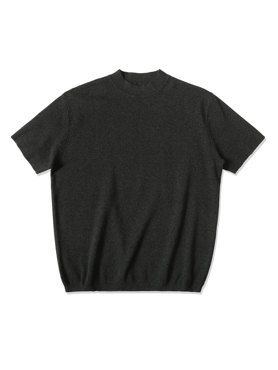 Simple style Knitted Shirt-Dark Flecked Grey