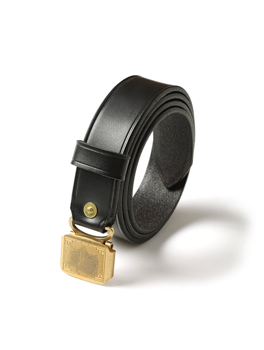 1920s Vintage Gentleman-Style Stainless Steel Hinged Buckle Belt-Gold
