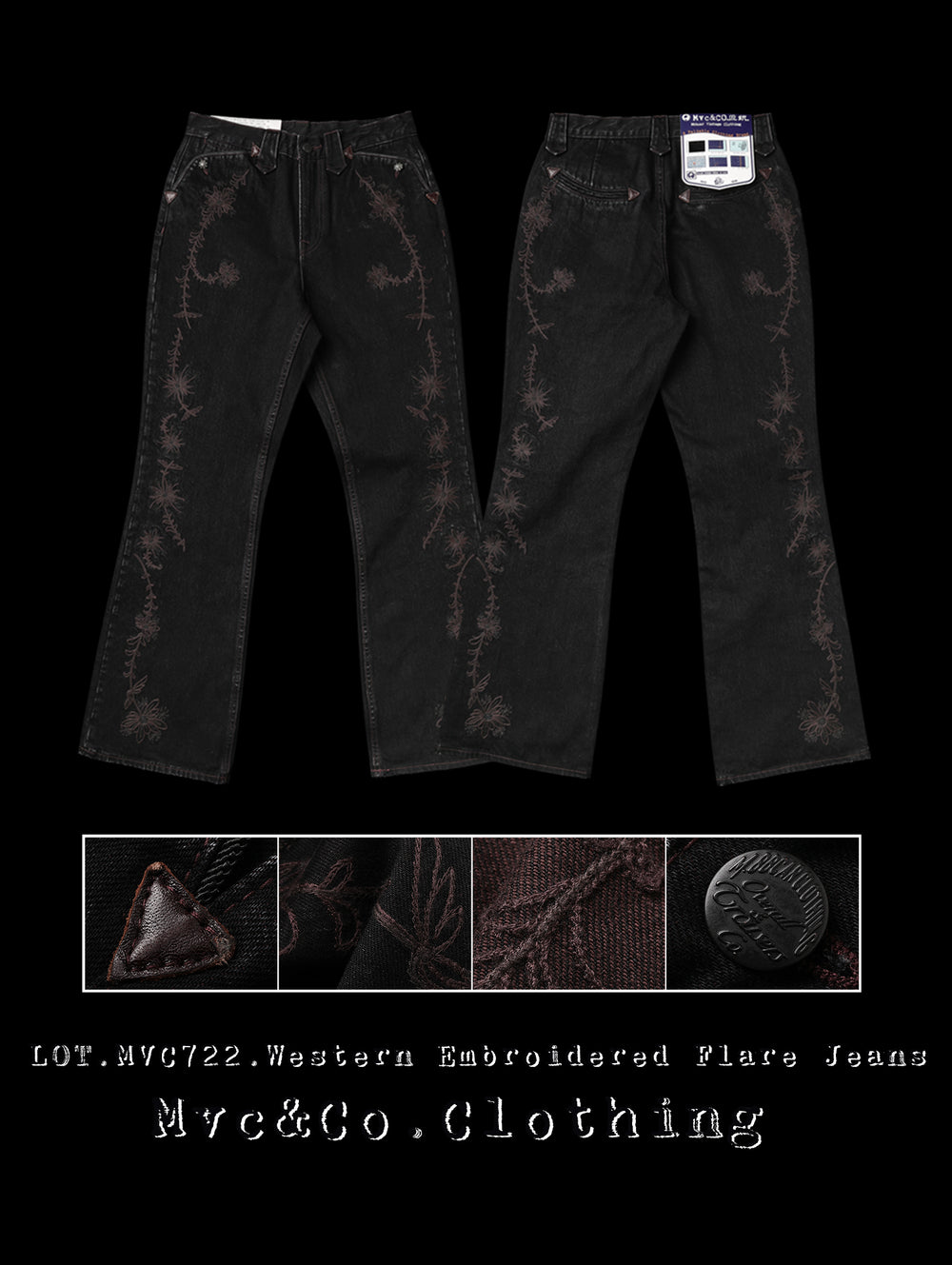 Mvc&Co. 722# Western Embroidered Flare jeans