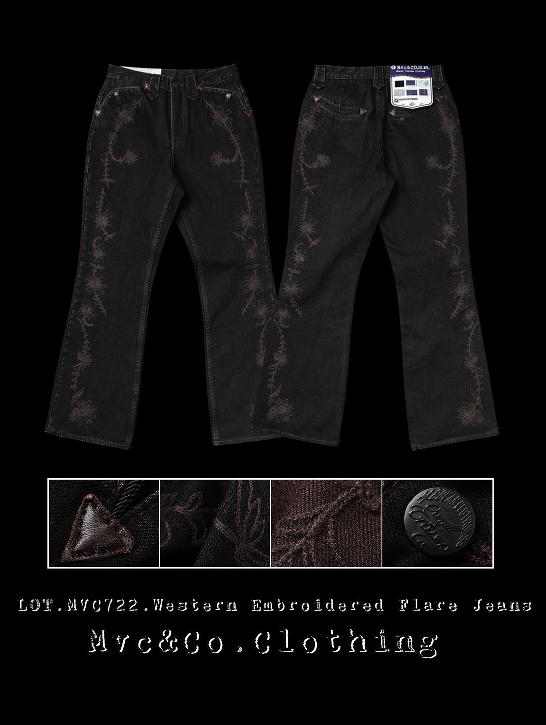Mvc&Co. 722# Western Embroidered Flare jeans